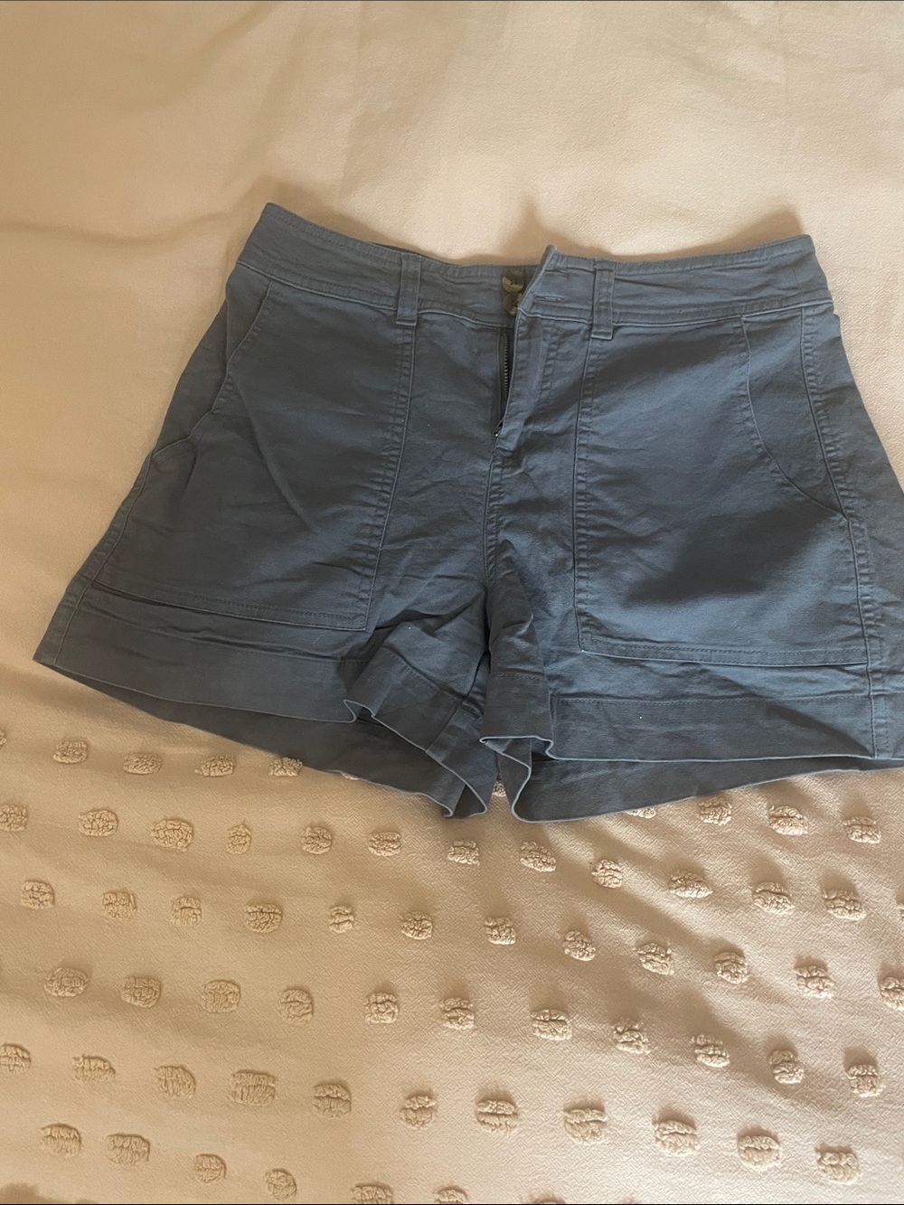 Women's Blue Casual Stretch Shorts